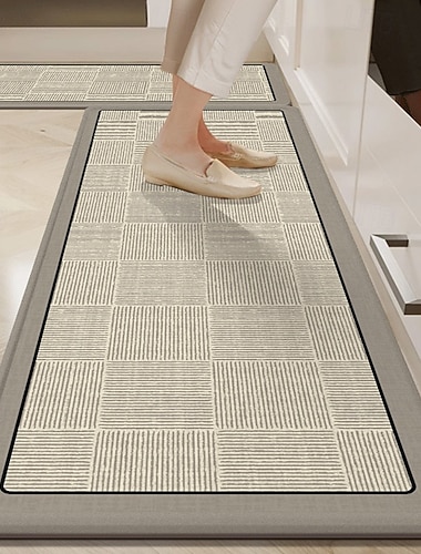  キッチンマット、吸水性、滑り止め、耐油性、珪藻土ラグ、汚れに強く、お手入れ簡単、耐久性のあるフロアマット、バスルームや家庭での使用に最適
