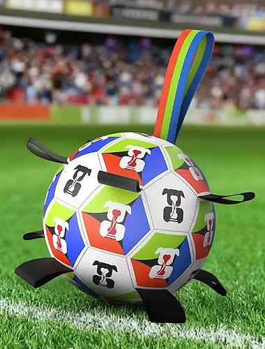  כדורגל כלבים עם רצועות צעצוע אינטראקטיבי