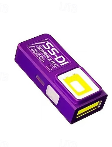  Mini COB LED-lommelykt USB C oppladbar bærbar arbeidslampe med klipsmagnet EDC camping gå-lommelykt for nødcamping hjemme