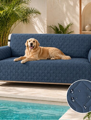  100 % wasserdichte Sofabezüge für Hunde und Haustiere, Couchbezug, Sofabezug, Liegestuhlbezug, burgunderroter Couchschutz, rutschfester Sofabezug für 1/2/3/4 Kissen, Couch, Liegestuhl, Möbelschutz