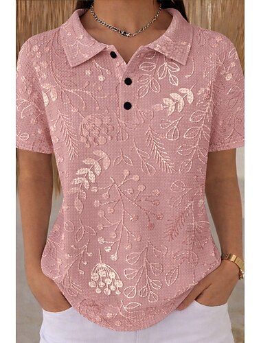  Pentru femei Cămașă Waffle Cămașă casual Topuri de vară Floral Grafic Geometric Epocă Stilat Fără manșon Topuri obișnuite Casual Zilnic În aer liber Roz Îmbujorat Mov Deschis Vară Primăvară Toamnă