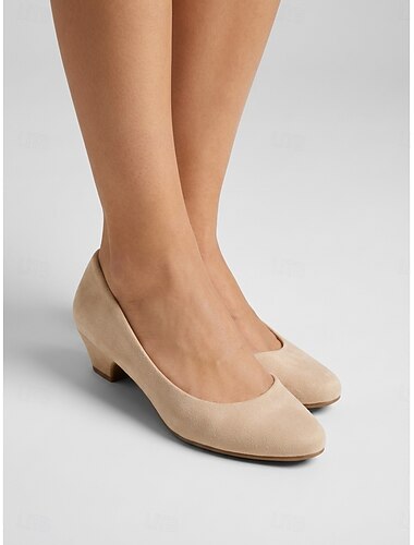  Escarpins à petits talons pour femmes, chaussures habillées classiques à bout rond, parfaites pour une garden-party ou un mariage. &événements de jour