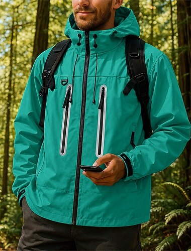  Herren Windjacke Softshelljacke Wanderjacke Außen Wasserdicht Winddicht Wanderoutfits Wanderbekleidung Frühling Herbst Oberteil Camping / Wandern / Höhlenforschung Laufen Schwarz Weiß Rosa