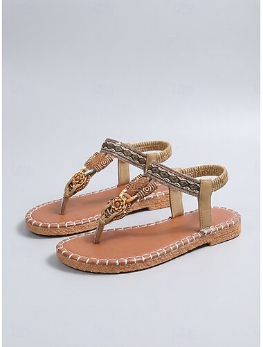  Sandales plates bohèmes noires pour femmes - sandales bohèmes confortables à brides avec détails tressés &Bride de cheville pour les vacances insulaires, les promenades sur la plage &escapades