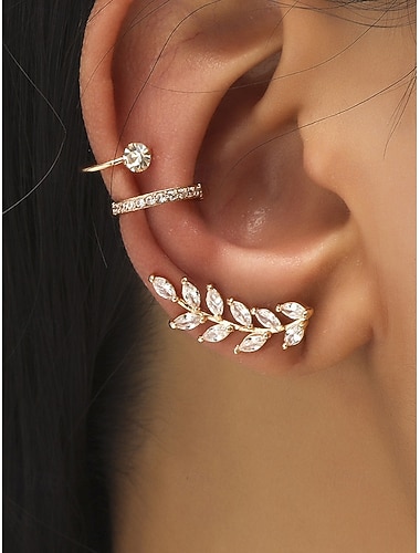  Conjunto de pendientes de aro de aleación estilo boho para mujer, pendientes de clip de cristal de varios estilos para vacaciones en la playa, resort de verano y uso casual diario.