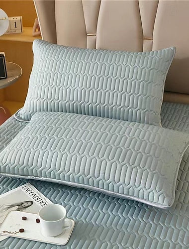  Kjølende putetrekk vattert issilke putetrekk mykt pustende sengeputebeskytter for sommersøvn