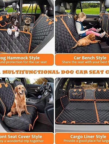  Potah na autosedačku pro psy, vodotěsný přepravník pro psy, cestovní podložka, houpací síť pro malé, střední a velké psy, bezpečnostní podložka na zadní sedadla auta
