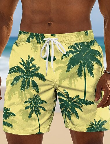  Per uomo Albero di Cocco Colore sfumato Piante Tropicali Costumi da bagno Costumi da bagno Pantaloncini da bagno Pantaloncini da Surf Misura del girovita medio Hawaiano All'aperto Vacanza