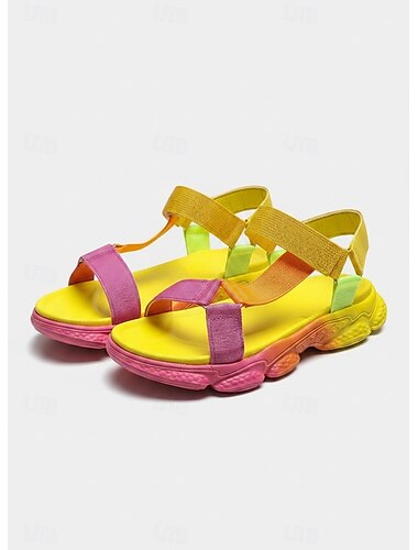  Damskie sandały na paskach w neonowym kolorze i z amortyzowaną podeszwą – modne i wygodne na letnie przygody