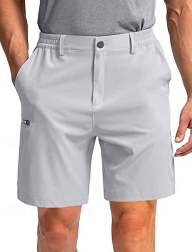  Herren Schicke Shorts Geschäft Freizeitshorts Kurze Golfhosen Tasche Elastischer Bund Einfach Komfort Atmungsaktiv Knielang Lässig Outdoor Geschäft Mode Streetwear Schwarz Marineblau Unelastisch