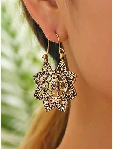  bohemiska örhängen i legering för kvinnor, guld &silverfärger, lätt, trendig bohemisk stil, perfekt för strandsemester, sommarresor och vardagskläder
