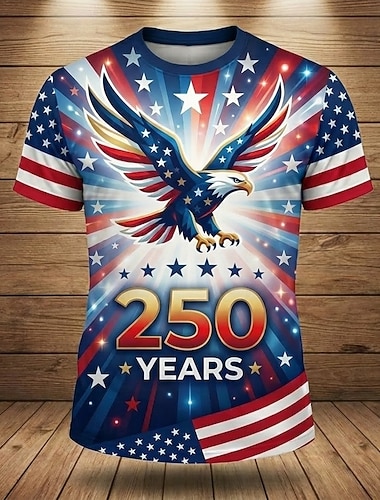 4 luglio 2026 250° Giorno della Memoria Maglietta Uomo Patriottica Patriota Bandiera degli Stati Uniti T-Shirt