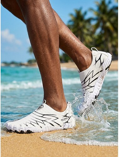  Chaussures aquatiques blanches pour hommes, à séchage rapide, respirantes et légères, antidérapantes, idéales pour les activités nautiques, la natation, les promenades sur la plage, le kayak, les voyages côtiers et les aventures en plein air.