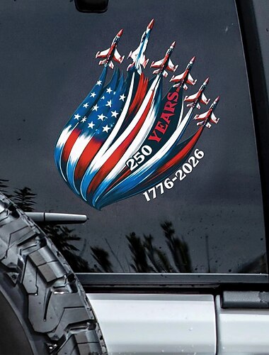  Dekal till bilfönster för patriotiska USA Eagles 250-årsjubileum, klistermärken med örnmotiv från Amerikas femtioårsjubileum 1776-2026, dekaler med flaggan USA:s självständighet, slitstarka vinylklistermärken för bilfönster