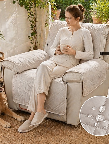  Wasserdichter Bezug für Liegestühle, gesteppt, für große Liegestühle, Schonbezug für den Sitz, wendbar, waschbar, Schutz mit elastischen, verstellbaren Trägern für Kinder und Haustiere