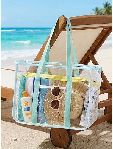  Dame Poseveske Skuldervesker PVC Avslappet Strand Reise Glidelås Stor kapasitet Lettvekt Helfarge Rosa Blå Grønn