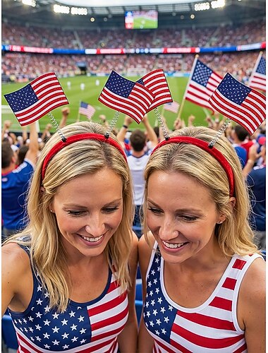  Tiara feminina com bandeiras, acessório de cabelo para torcedoras de vários países, tiara com antena de mola para jogos de futebol, apoio no estádio, eventos esportivos e uso casual.