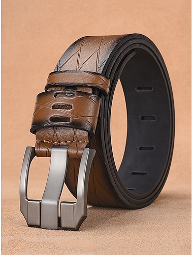  Vintage-Businessgürtel für Herren aus Lederimitat, verstellbare Länge, verschiedene Farben, klassischer Retro-Stil, perfekt für den Arbeitsweg, Urlaub und Freizeit.