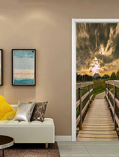  Abnehmbarer, selbstklebender PVC-Türaufkleber, dekorative Wand- und Türfolie zum Aufkleben &Glasaufkleber für Schlafzimmer, Wohnzimmer, Badezimmer, Zimmer – 30,3 x 78,7 Zoll