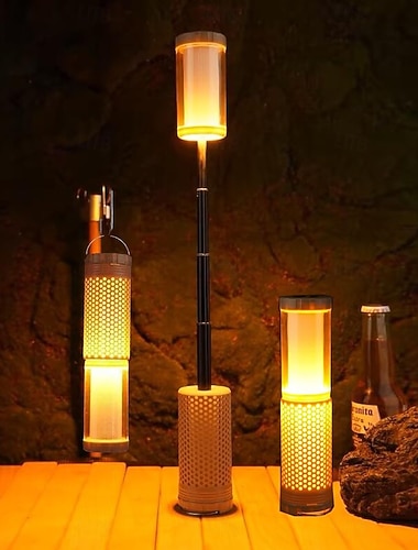  campinglykt oppladbar teleskopisk, magnetisk campinglykt, vanntett dimbar campinglommelykt, campinglampe for nødstilfeller, fiske, fotturer