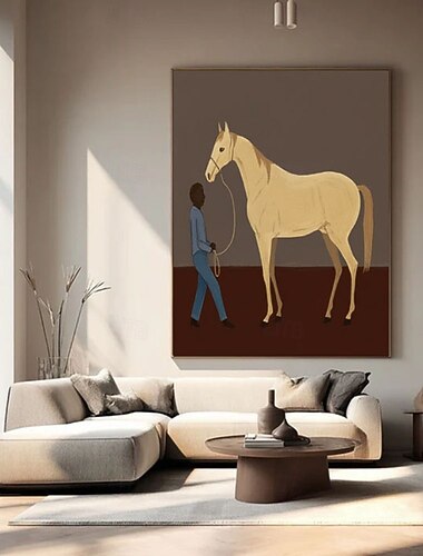  Handgefertigte Vintage-Pferdebilder für die Wanddekoration – ideal als Geschenk für Pferdeliebhaber, Büro oder Zuhause. Klassisches Design, abstraktes Pferdebild.