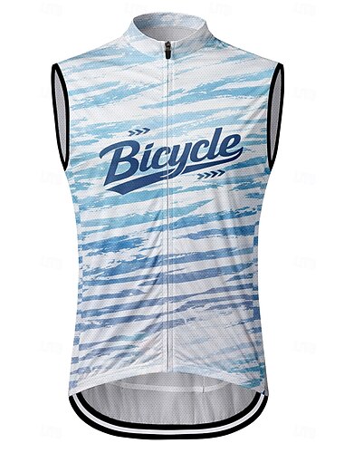  Herren Fahrradweste Radtrikot Abstrakt Ärmellos Fahhrad Weste / Gilet Trikot Weste mit 3 Gesäßtaschen Schnelltrocknend Rückentasche Feuchtigkeitsableitend Atmungsaktiv Sport Blau Bekleidung