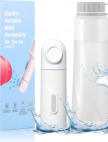  Bidê elétrico portátil para viagens &Cuidados pós-parto, ducha higiênica portátil recarregável com frasco de 350ml, 2 modos de pressão para maternidade, bebês, idosos, camping e recuperação da higiene