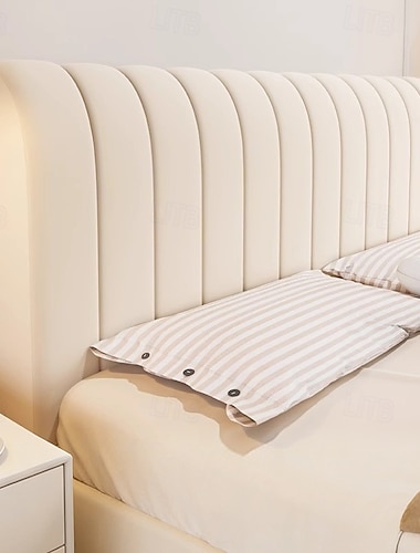  trekk til hodegavl i stoff, myk pute til ryggstøtte, heldekkende universaltrekk i bomull, fortykket, premium støvtett sengebeskytter, nytt design