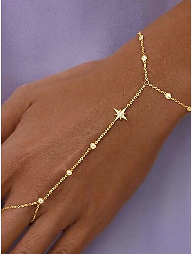  Damarmband i bohemiskt legeringsmönster, elegant fingerarmband i guld och silver för strandsemester, sommarresort och vardagskläder
