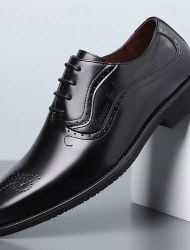  Scarpe eleganti Oxford da uomo nere con lacci e punta brogue, classiche scarpe formali per uomini d'affari e gentiluomini, ideali per l'ufficio, matrimoni, banchetti e occasioni formali.