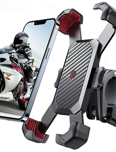  2 db-os strapabíró motoros telefontartó, szénszálas kialakítású kormányra szerelhető tartó biztonságos sarokmarkolatokkal, rázkódásmentes okostelefon-tartó iPhone 17 16 15 Pro Max és Samsung Galaxy