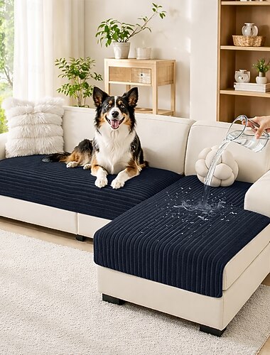  100% waterdichte bankhoezen voor hoekbanken, antislip bankhoes voor honden, 2 stuks huisdierbankhoezen voor 2 L-vormige kussens, wasbare zachte bankhoes