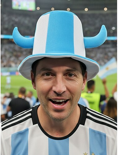  Casquette surdimensionnée pour homme en polyester, ornée d'un drapeau, design audacieux, couleurs multicolores, amusante &Un style exagéré, parfait pour les encouragements lors des matchs de football,