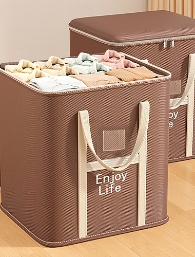  Multifunctionele opvouwbare verhuisdeken met handvatten, ruime opbergtas voor kleding, geschikt voor verhuizingen, seizoenswisselingen, het opbergen van beddengoed en dekens in een