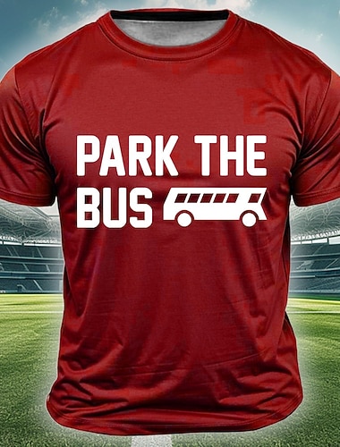  Coppa internazionale di calcio 2026, torneo globale di calcio, maglietta da uomo con grafica divertente "Park the Bus", maniche corte, girocollo, giorno della partita, abbigliamento da tifoso, taglie
