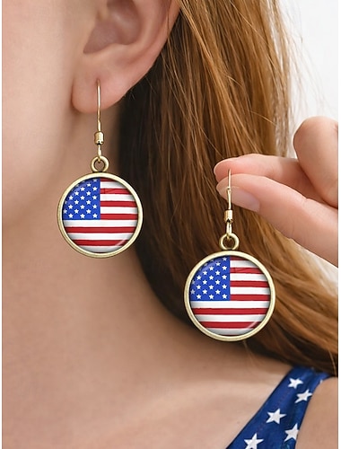  Oorbellen met een afbeelding van een nationale vlag voor dames, gemaakt van legering, ideaal als sieraad voor fans van verschillende landen, perfect voor voetbalwedstrijden, het aanmoedigen van voetbalfans in het stadion, casual sportkleding en dagelijks
