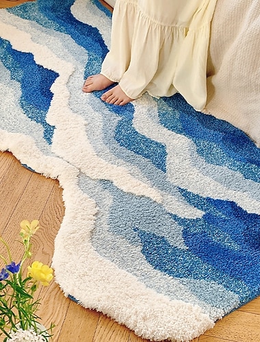  Tapis de velours pour chambre à coucher, tapis de chevet, tapis de fenêtre, couverture pour canapé ou table basse, tapis de sol de luxe pour salon