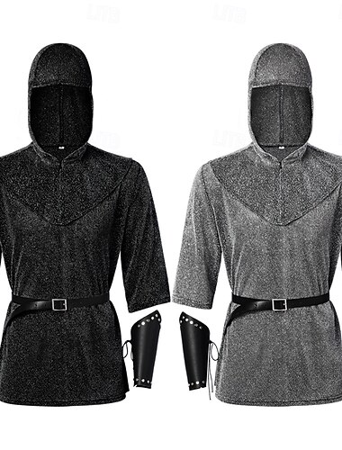  Retro / vintage Medeltida kostymer Renässans Vapen och Rustning Skjorta Tunika Riddare Korsfarare Celtic Knight Maskeradkläder Herr Viking Halloween Karnival Maskerad Prestanda Scen Renässansmässan