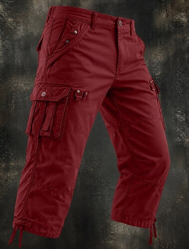  Per uomo Carico tattico Pantaloncini cargo Shorts Pantaloncini casual Piccoli Capri Tasca Elastico in vita Semplice Tinta unita Lunghezza al polpaccio Casuale All'aperto Abbigliamento casual alla moda