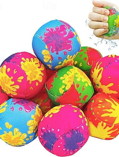  Confezione da 20 palloncini d'acqua riutilizzabili, palline assorbenti per bambini, palline in tessuto morbido per giochi d'acqua estivi, giochi d'acqua per feste in piscina, in giardino e all'aperto,