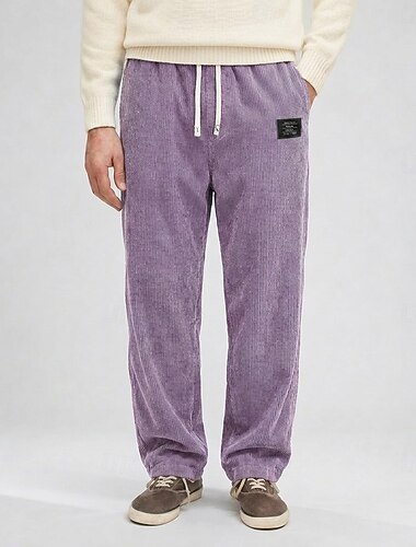  Pantaloni casual da uomo in velluto a coste - pantaloni comodi - viola