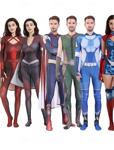  Antihjälte Superskurk Superhjälte Finkostym Bodysuits Patriotisk for Unisex Barn Vuxna Halloween Karnival Prestanda Comic Con