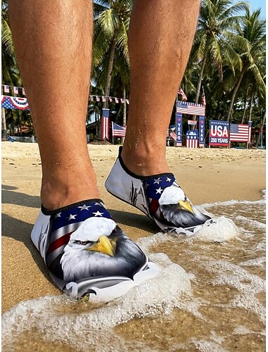  Scarpe da acqua da uomo con aquila calva e bandiera USA – scarpe da spiaggia leggere e ad asciugatura rapida per il giorno dell'indipendenza, la spiaggia e la piscina. &sport acquatici