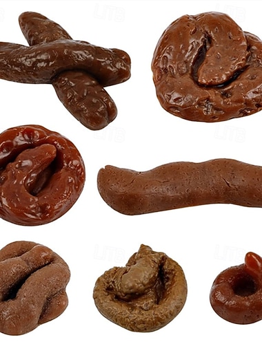  Set di 7 pezzi di finta cacca realistica, scherzo disgustoso e divertente per bambini &adulti, escrementi artificiali per il primo aprile, Halloween, feste, giocattolo divertente e morbido per