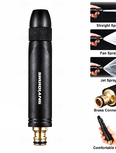  Home High-Pressure Car Wash Water Gun with Booster Nozzle, Copper Barrel & Aluminum Alloy Grip, Powerful Water Spray for Car Cleaning, Patio, Garden, Outdoor Cleaning and Plant Watering
