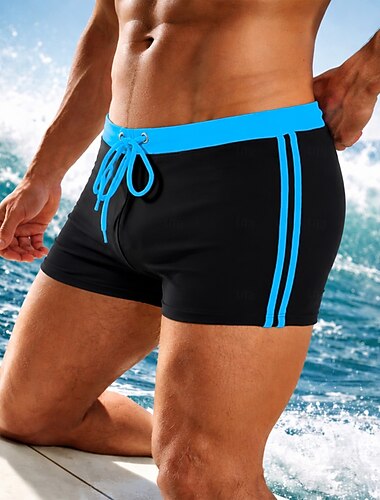  Hombre Bañador Natación Corto Bañadores Pantalones Retazos Boyleg Secado rápido Elástico Transpirable Bañadores Prendas de abajo Surf Deportes acuáticos Natación Verano