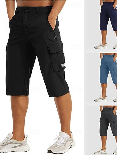  Per uomo Carico tattico Pantaloncini cargo Shorts Pantaloncini casual Tasca Semplice Lunghezza al polpaccio Casuale All'aperto Abbigliamento casual alla moda Moda Streetwear Blu Cachi Inelastico