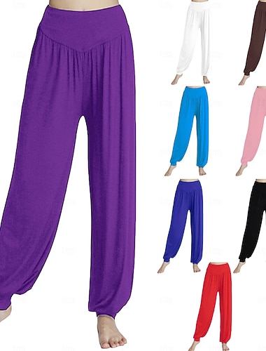  Dames Yogabroek Harembroek Knickerbockers (dames) Lichtgewicht Hoge taille Sportschool Pilates Zumba Kleding Onderlichaam Effen Kleur Zwart Wit Roze Modaal Herfst Sport Sportkleding Micro-elastisch