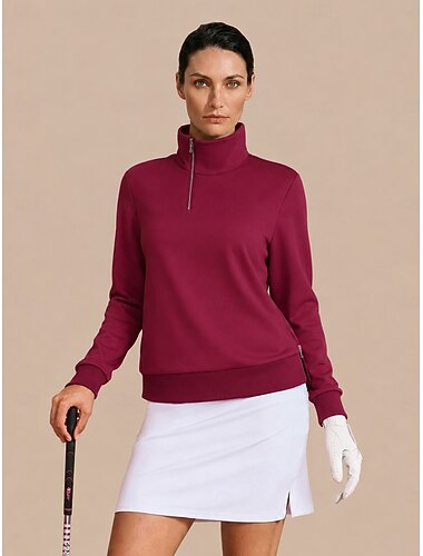  Damen Golf-Pullover Dunkelgrau Schwarz Weiß Langarm Oberteil Damen-Golfkleidung, Kleidung, Outfits, Kleidung