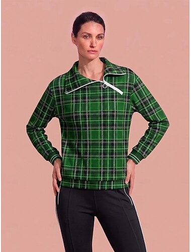  Dames Trui met capuchon Groen Lange mouw Kleding Bovenlichaam Dames golfkleding kleding outfits draag kleding
